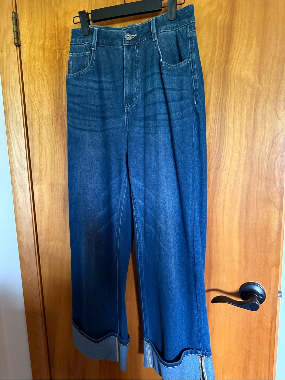 HALARA Dark Blue Denim High-Rise Jeans